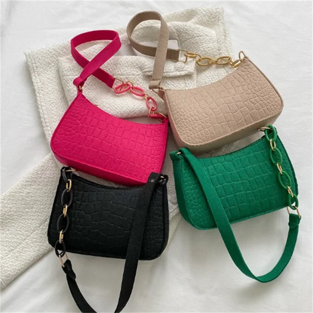 Chic Croc-Embossed Mini Shoulder Bag