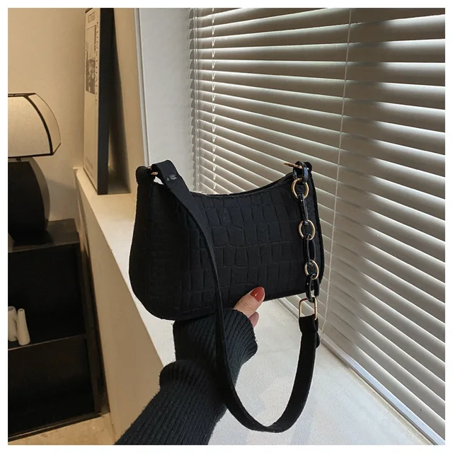 Chic Croc-Embossed Mini Shoulder Bag