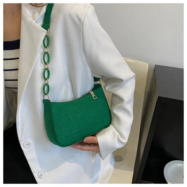 Chic Croc-Embossed Mini Shoulder Bag