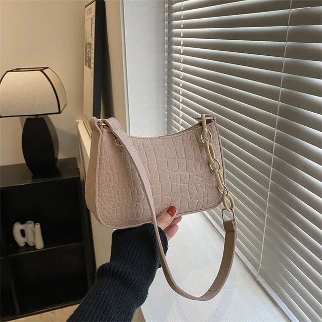 Chic Croc-Embossed Mini Shoulder Bag