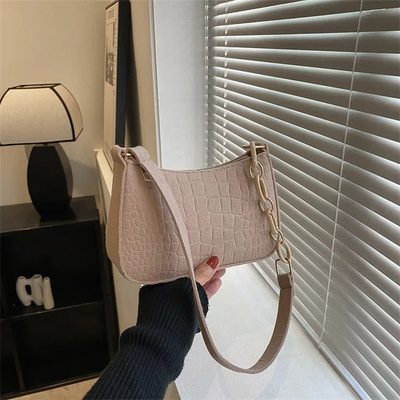 Chic Croc-Embossed Mini Shoulder Bag