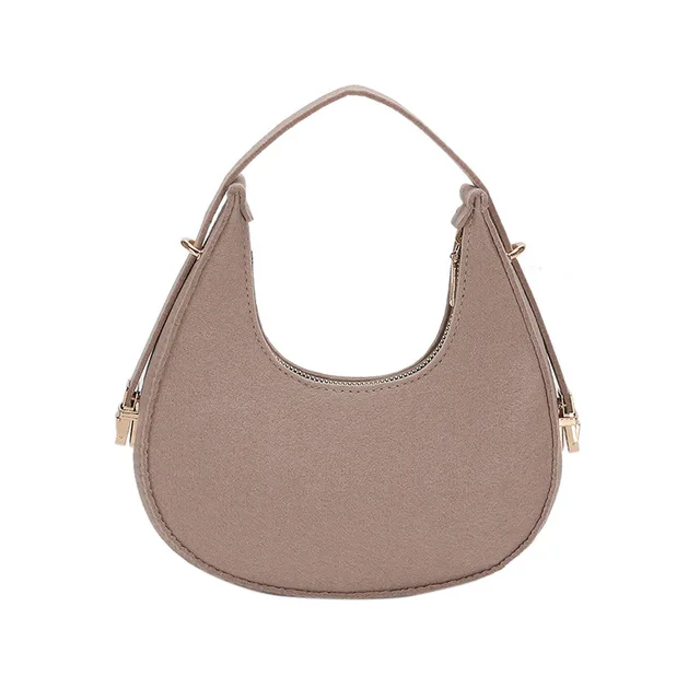 Minimalist Hobo Bag in Soft Taupe