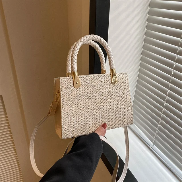 Chic Textured Handbag with Braided Handle