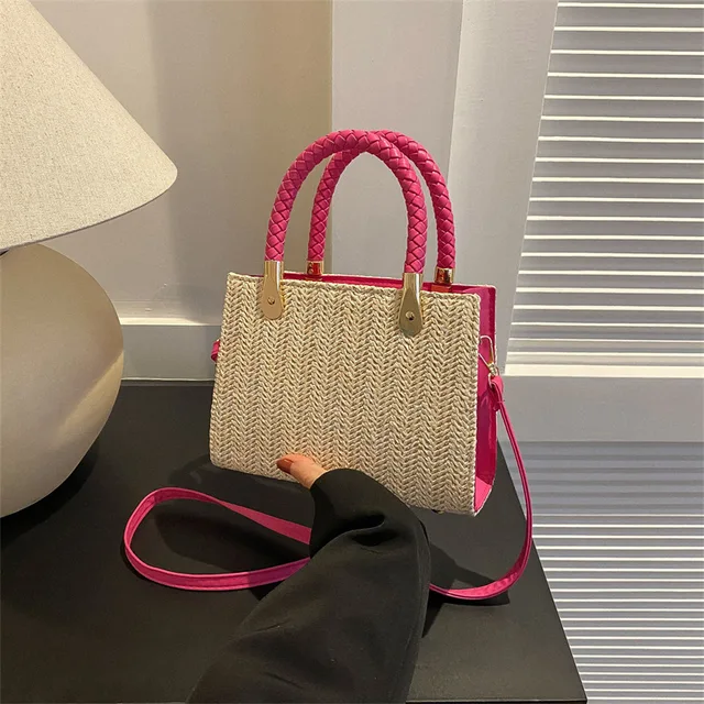 Chic Textured Handbag with Braided Handle