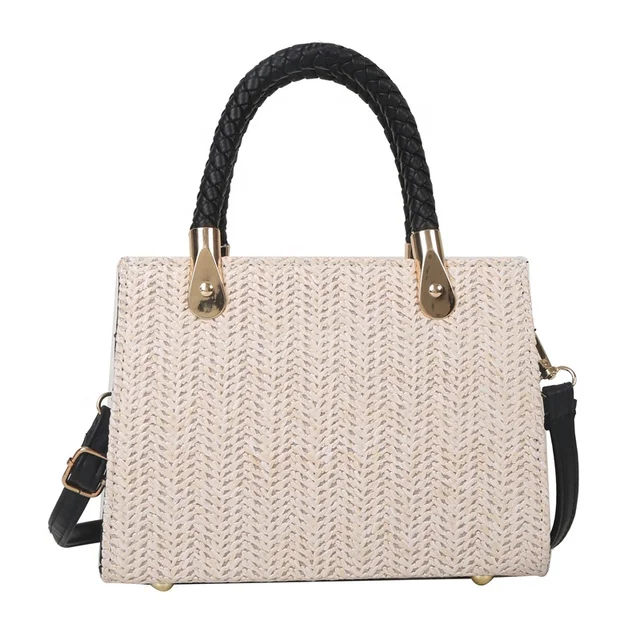 Chic Textured Handbag with Braided Handle