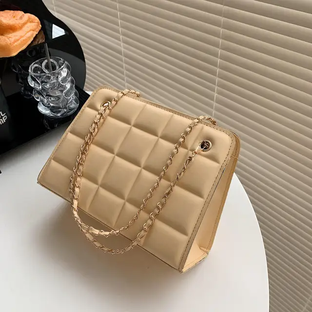 Literary lattice shoulder bag
