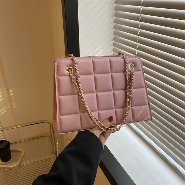 Literary lattice shoulder bag